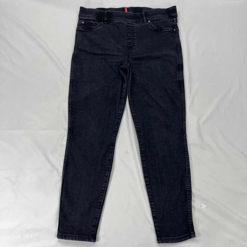 Spanx High Rise Skinny Ankle Jeans Women XL Black Pull On Stretch Tapered 20278R